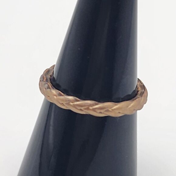 Groove Gold Braided Stackable Silicone Ring (8) - Picture 3 of 6